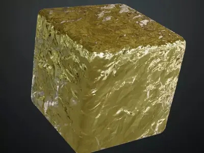 Golden Hammered Foil PBR Seamless Texture