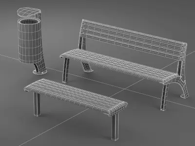 Street Furnitures Bundle 3D model