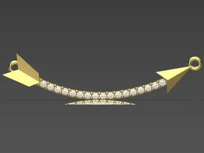 Yellow stl 3dm Gold Bow Pendant jp0280 3D print model