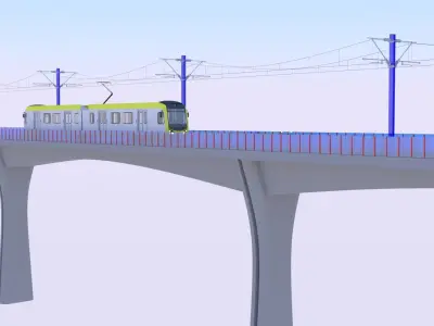 LA light rail bridge 3D model