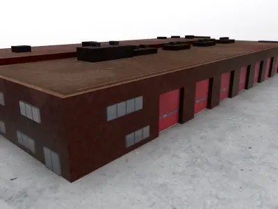 EDDF Fire Station 4 Low-poly 3D model