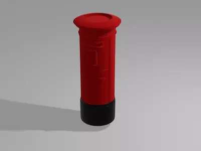  British Red Post Box 3D model 3D model