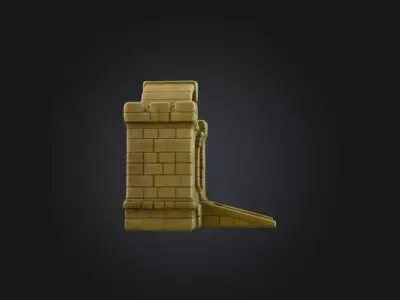 Stone Archway Fortress Low-poly 3D model