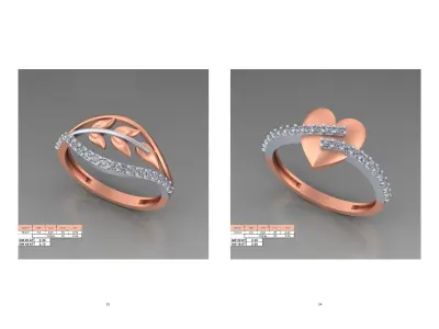 ladies ring pack 100 STL files  3D print model