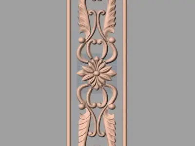 Door flower relief model STL format for CNC carving E491 3D model