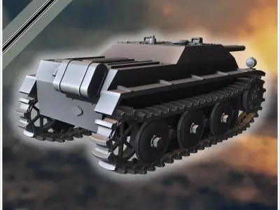 E-5 Panzerkleinzerstorer Rutscher Entwicklung light tank destroy 3D print model