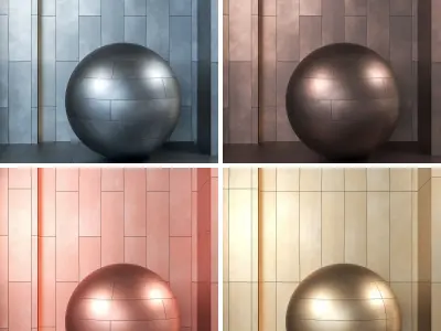 4K Metal Wall Panel Covering Textures  - 15 in 1 - Seamless PBR Texture
