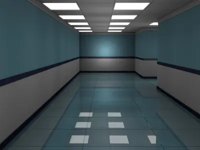 Apartment Hallway  Low-poly 3D model