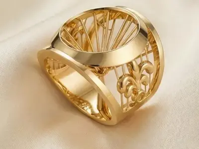 Architectural Openwork Ring Editable 3D Jewelry Model 3D print model