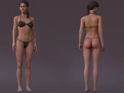 Female Full Body  Rig  Low-poly 3D model