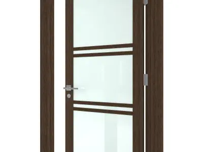 Door-036 interior door with glass panels 3D model
