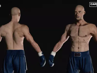 Boxing Fighters Pack LowPoly PBR  Low-poly 3D model