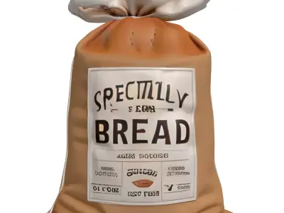 Rustic Flour Bread Sack Low-poly 3D model