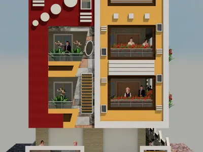 Exterior  architecture appartment 3D print model