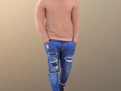 Gabriel 10637 - Walking Casual Man Low-poly 3D model