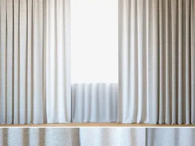 Curtains 44 Curtains with Tulle Rebbio Grande 3D model