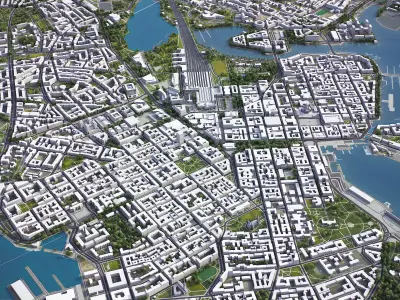 Helsinki Low-poly 3D model