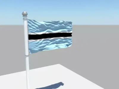 Botswana Flag 3D model