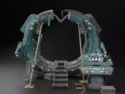 Sci-fi portal Low-poly 3D model