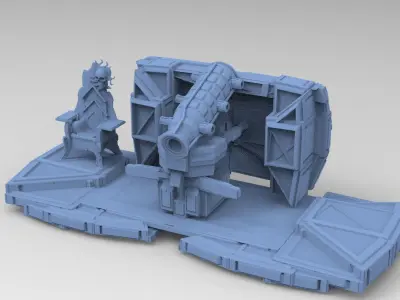 Dark Nordor platform with telescope  3D model