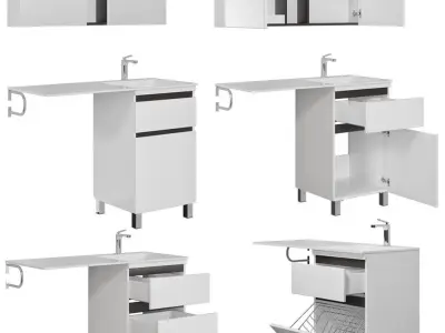 Furniture set Dolomite Ergonomics 50 and Pencil case 3D model