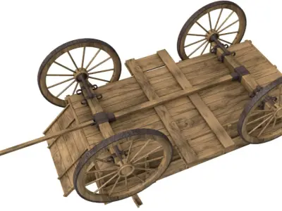 WoodenCart 3D model by turbosg789