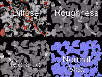 Futuristic Mech Warrior model pack Low-poly 3D model