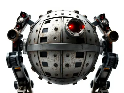 Futuristic Spherical Robot model pack Low-poly 3D model