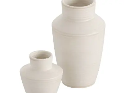 Cadeau White Stoneware Flower Vase 3D model