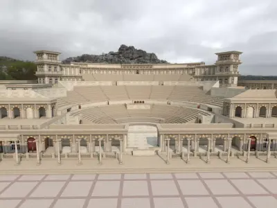 Khor Fakkan Amphitheatre Low-poly 3D model