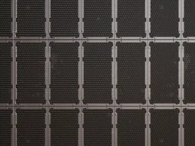 Dark Perforated Round Mesh Panel PBR SEAMLESS Texture