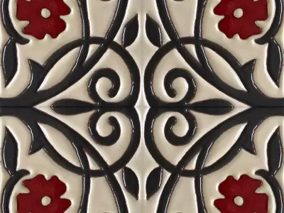Floral Scroll Talavera Ceramic Tiles Texture