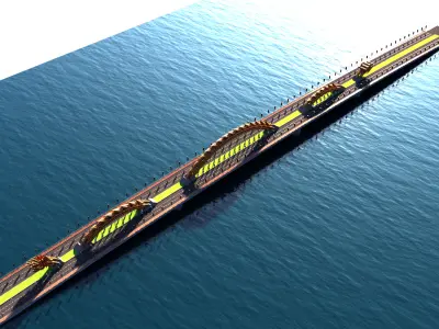 3D Model of Dragon Bridge in Da Nang Vietnam 3D model