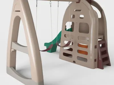 Playhouse Climber and Swing Set 3D model