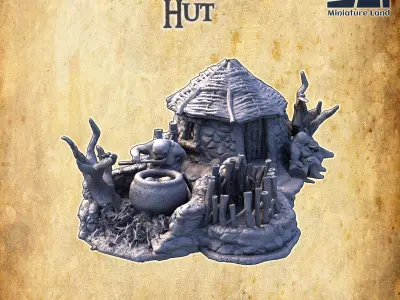 Troll Hut Tabletop Terrain 28MM  3D Print Model 3D print model