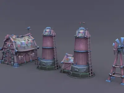 Barn 3D model Low-poly 3D model