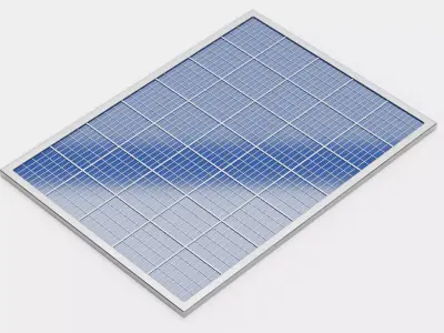Solar Panel Plate V2 - Polycrystalline Photovoltaic Module 3D model