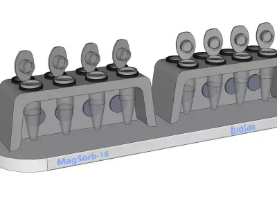BIOSAN MagSorb-16 Magnetic Rack SKP DAE OBJ Blend 3D model Free 3D model