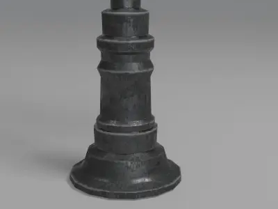 Vintage Street Clock Low-poly 3D model