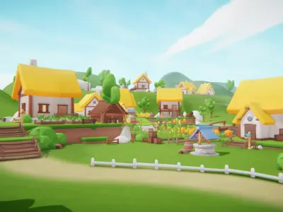 Gleamshire - Fantasy Low Poly Village 3D Pack Low-poly 3D model