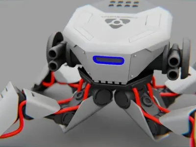 Combat Droid CELL  rigged character 3D model