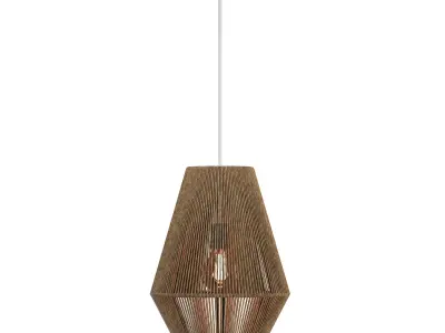 Bowie 1 Light Large Pendant in Natural Jute 3D model