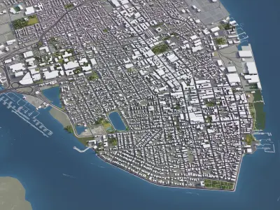 Charleston - 3D City Model Low-poly 3D model