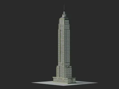 Empire state building realistic look Low-poly 3D model