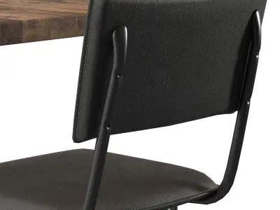 Willow Chair By Duchbone And Wood Table 3D model