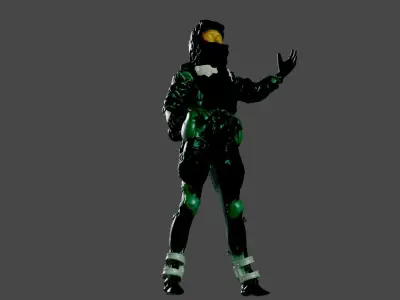 The Pilot halo Low-poly 3D model