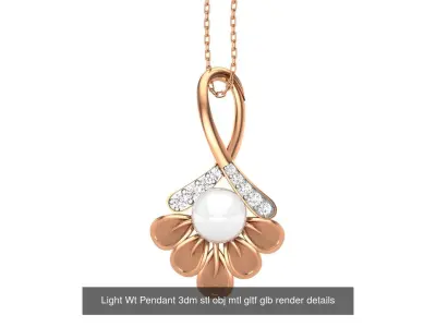 43 Light Wt Flower Leaves Nature Pendant 3dm stl obj mtl gltf 3D Model Pack