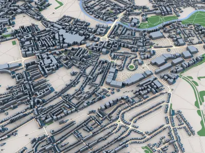 Cambridge City England 3D model