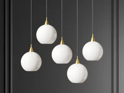 Firefly 5 bulb black pendant light 3D model