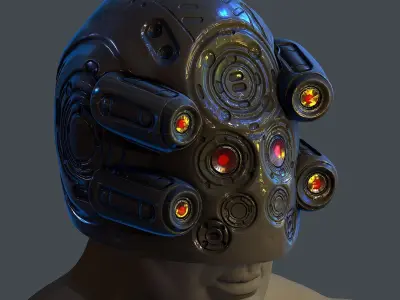 Gas mask helmet scifi Low-poly character art game space Low-poly Low-poly 3D model buy